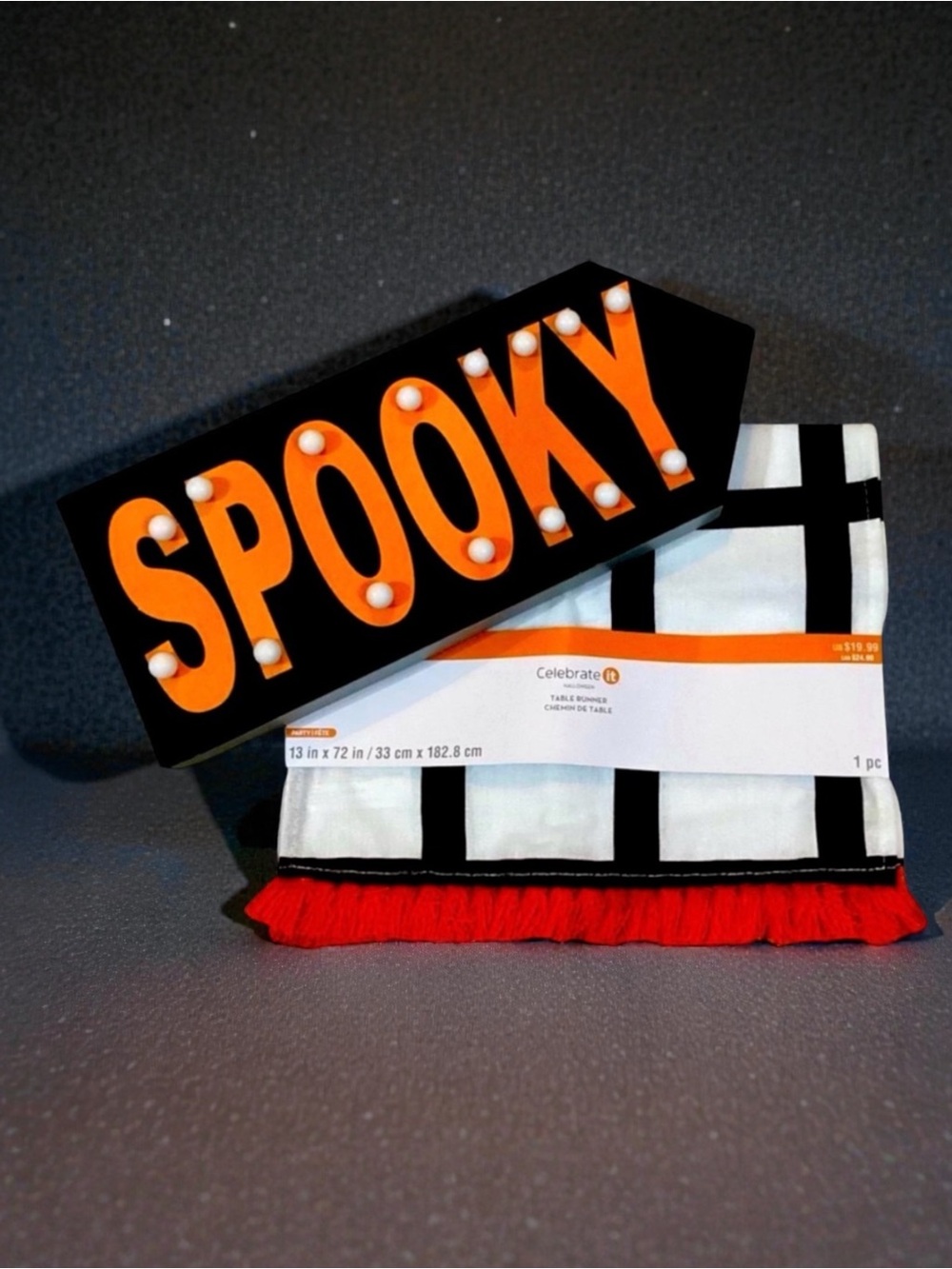 Halloween Light Up Spooky Wall Sign & Table Runner